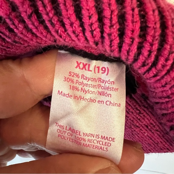 Pink & black ribbed  long sleeves sweater size XXL - Picture 7 of 7